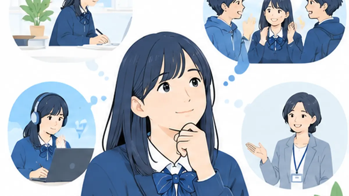 友達の数より安心できる居場所を選ぶ生徒のイラスト