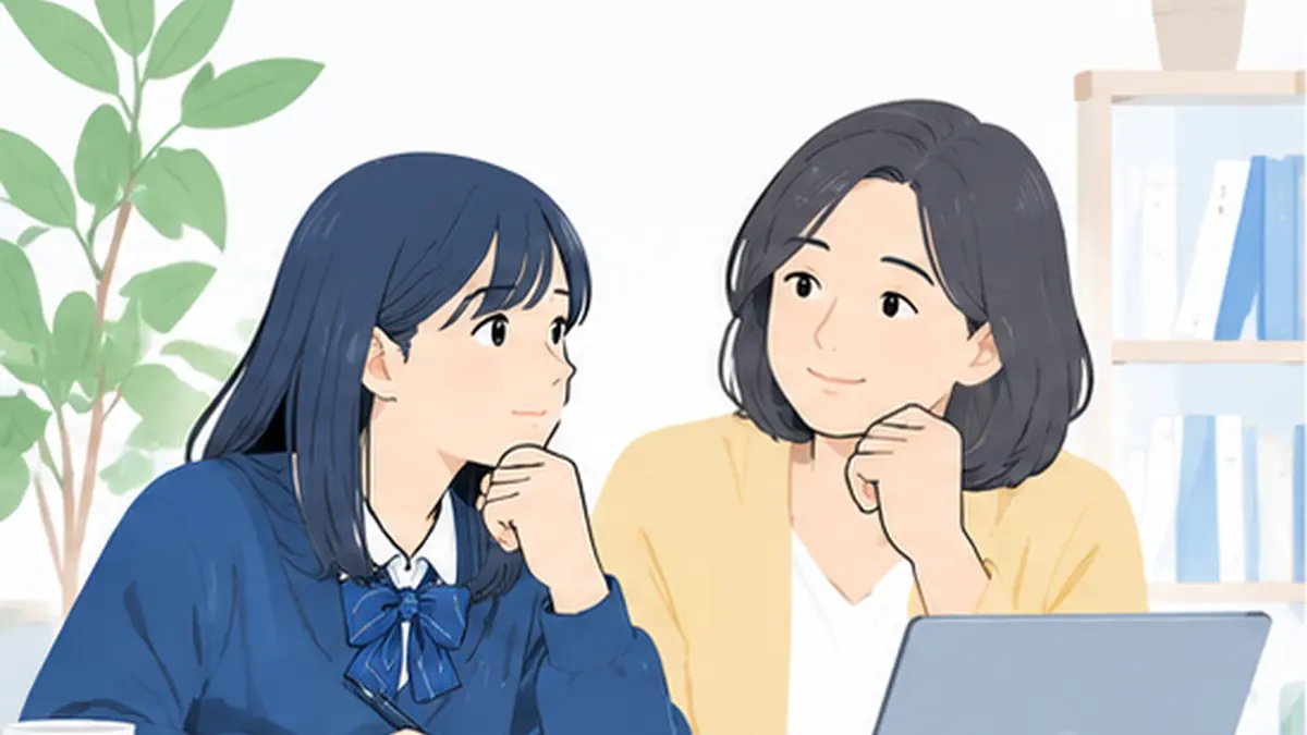 保護者が子どもの小さな変化に気づき話を聞くイラスト