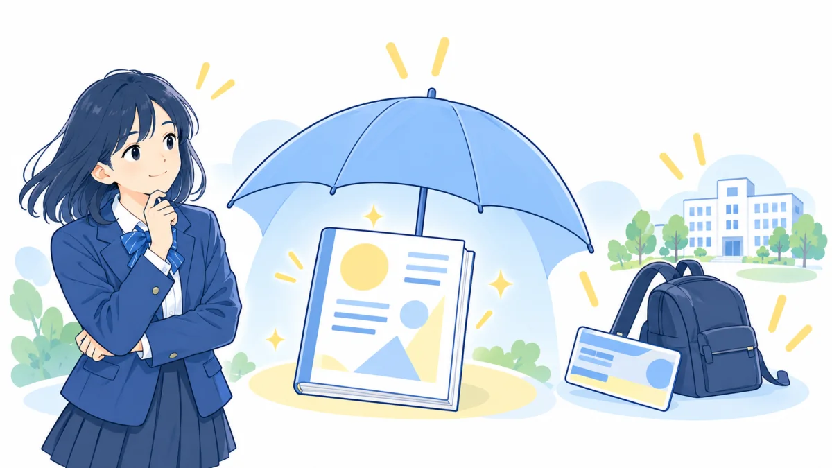 授業料は支援されても学校費用のすべてが無料になるわけではないことを示すイラスト